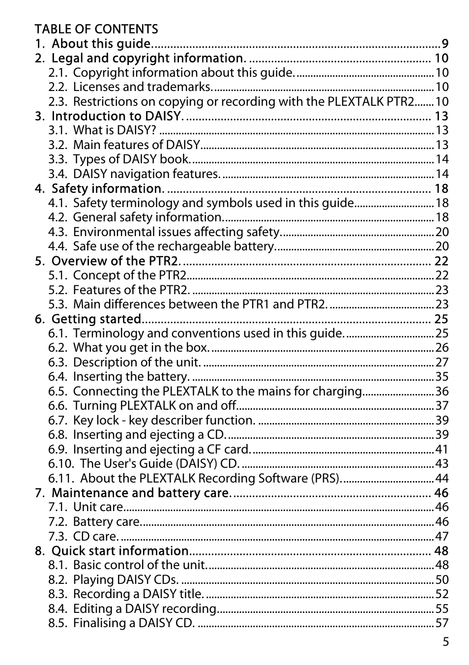 Activeforever Plextalk PTR2 Digital DAISY Player and Recorder User Manual | Page 4 / 235