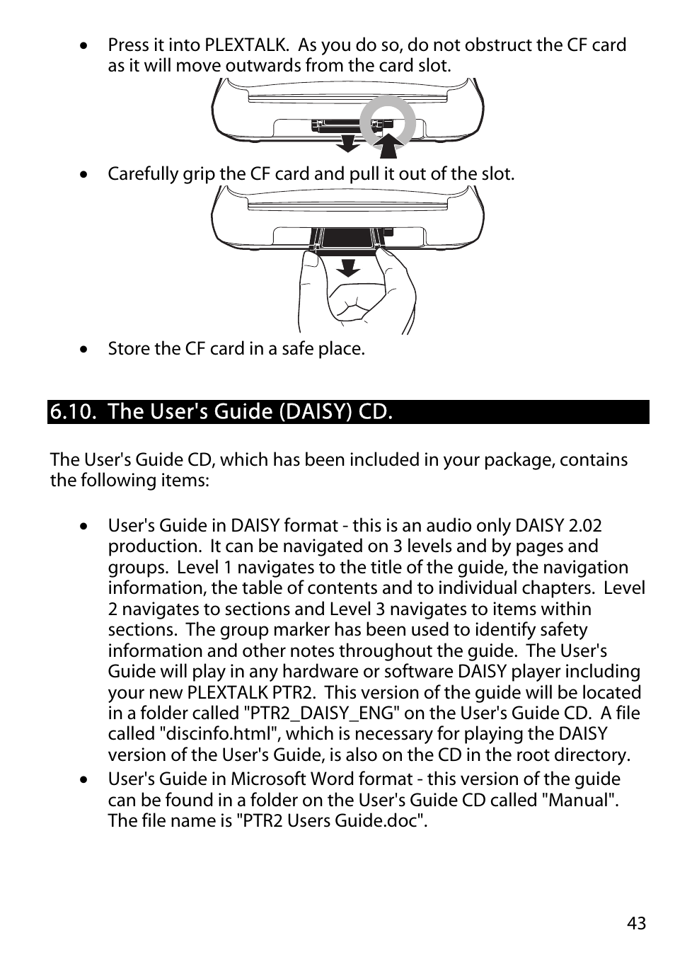 The user's guide (daisy) cd | Activeforever Plextalk PTR2 Digital DAISY Player and Recorder User Manual | Page 42 / 235