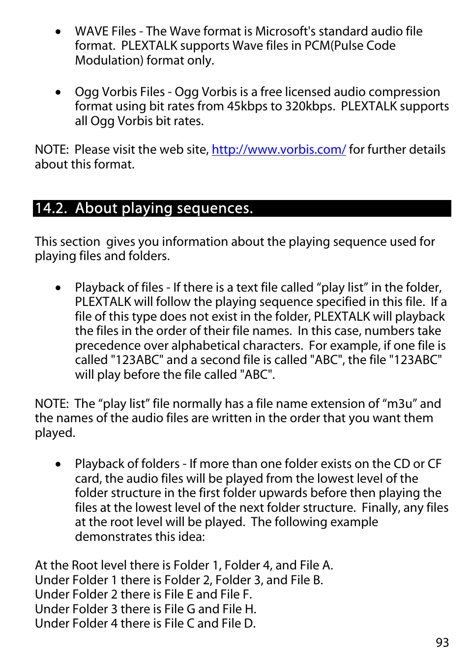 About playing sequences | Activeforever Plextalk PTR2 Digital DAISY Player and Recorder User Manual | Page 92 / 235