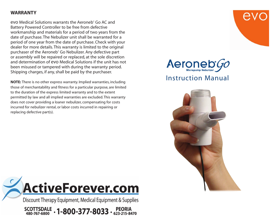 Activeforever Aeroneb Go User Manual | 10 pages