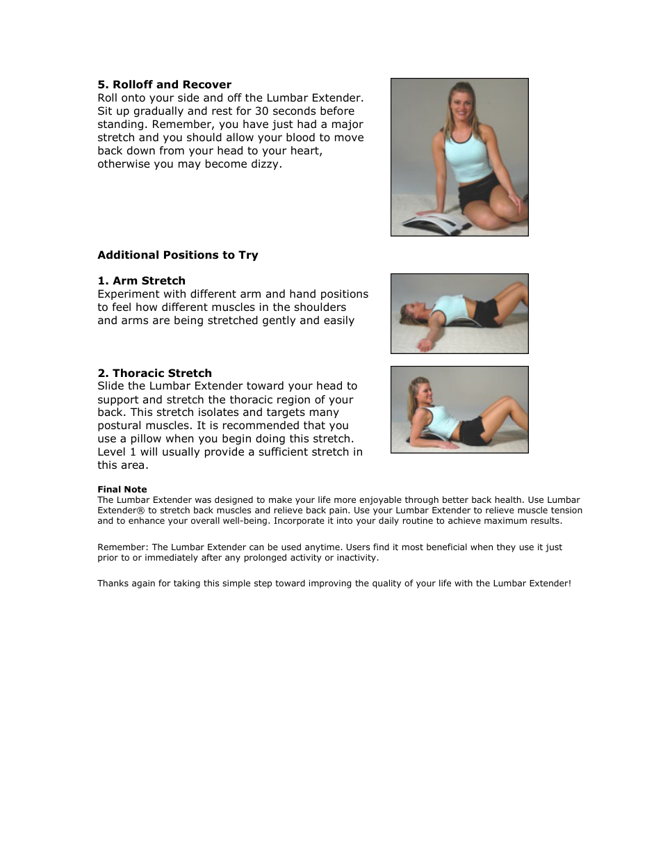 Activeforever Lumbar Extender Back Stretcher User Manual | Page 2 / 2