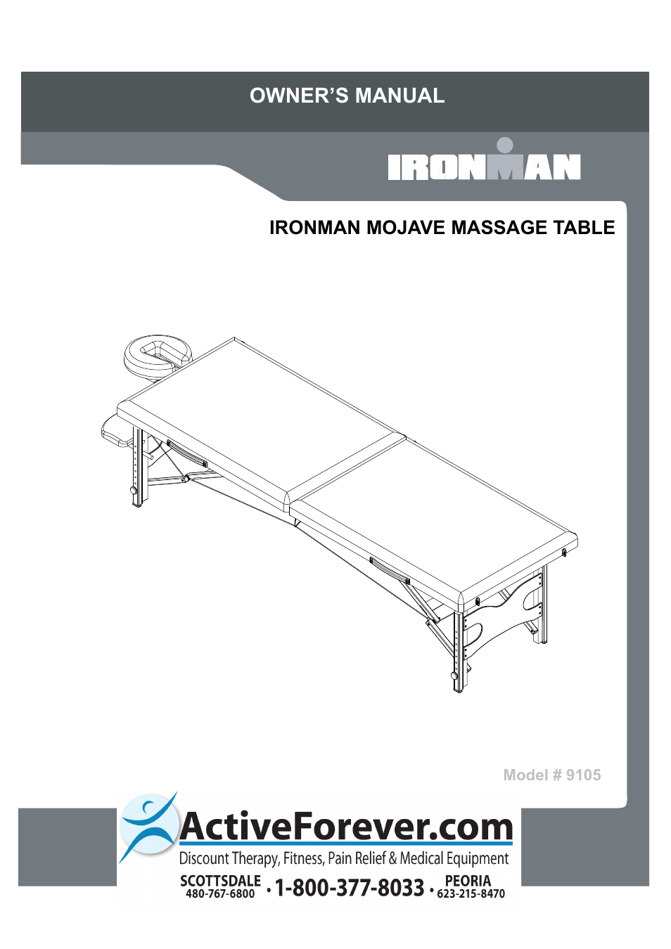 Activeforever Ironman Mojave Massage Table User Manual | 14 pages