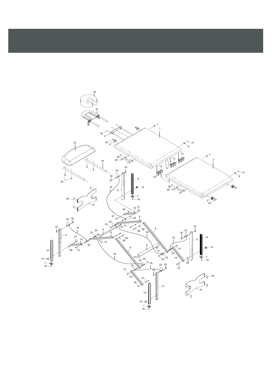 Overview drawing | Activeforever Ironman Mojave Massage Table User Manual | Page 6 / 14