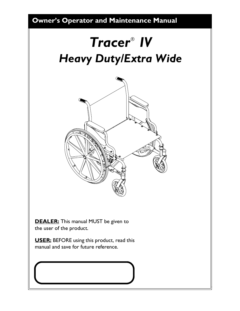 Activeforever Invacare Tracer IV Wheelchair User Manual | 51 pages