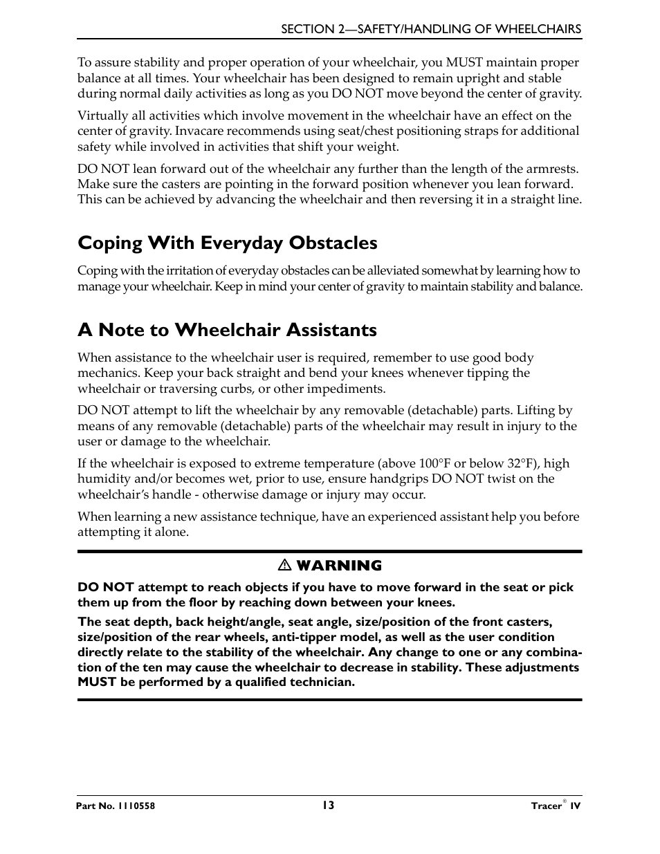Coping with everyday obstacles | Activeforever Invacare Tracer IV Wheelchair User Manual | Page 13 / 51