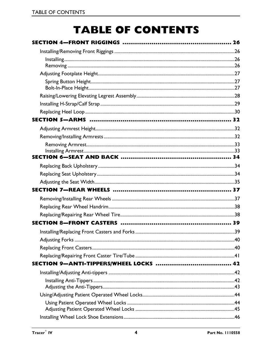 Activeforever Invacare Tracer IV Wheelchair User Manual | Page 4 / 51