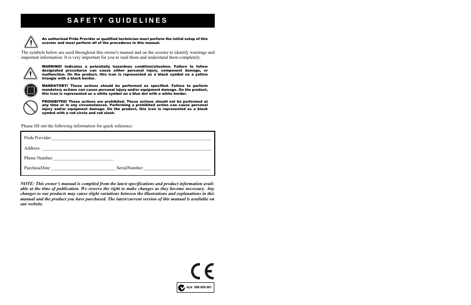 Activeforever Pride Go Go Elite Traveller Plus Electric Scooter User Manual | Page 2 / 40
