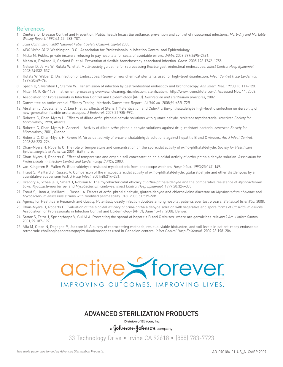 References | Activeforever CIDEX Plus Solution User Manual | Page 6 / 6