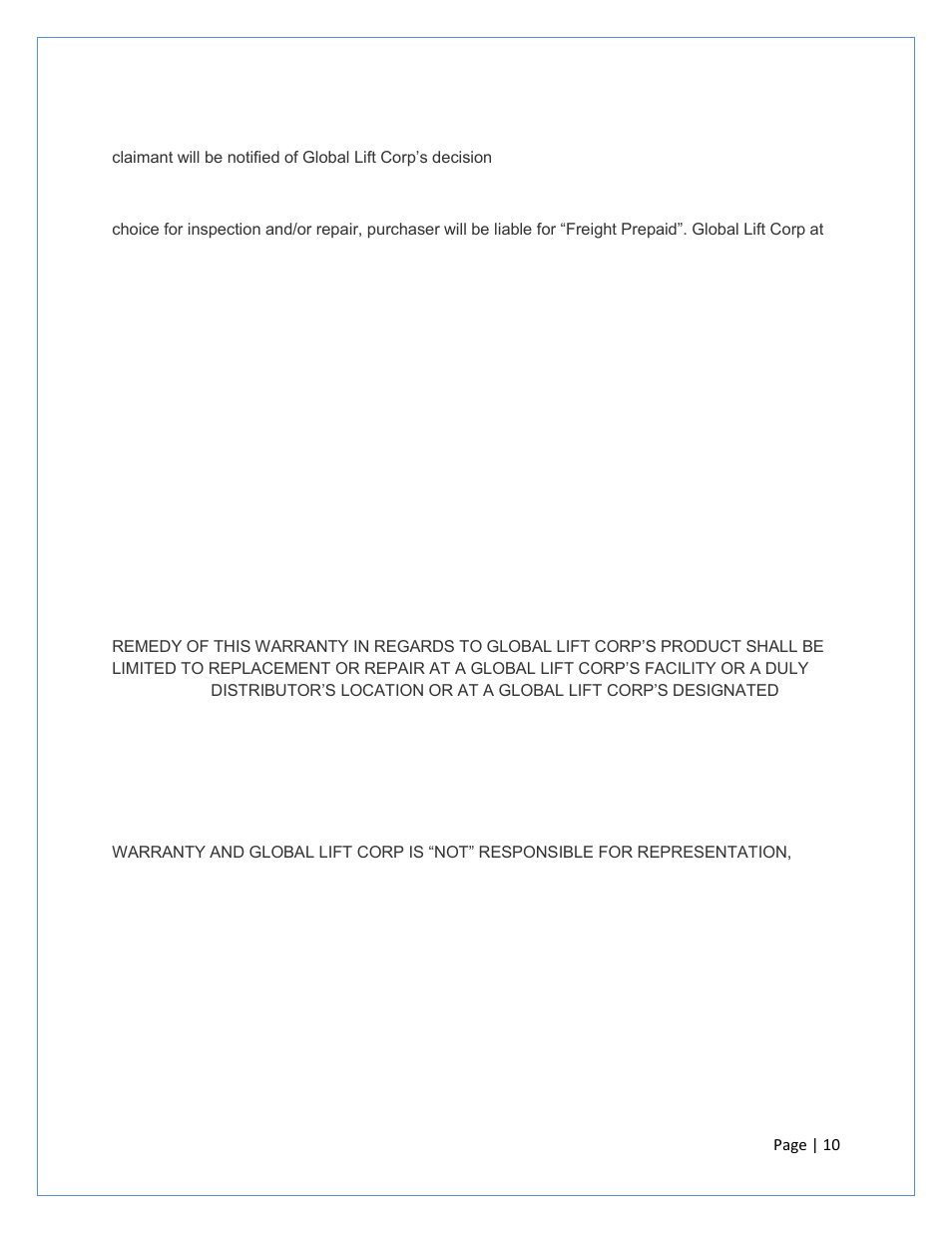 Activeforever Global Lift P-375 Proformance Series ADA Pool Lift User Manual | Page 10 / 12