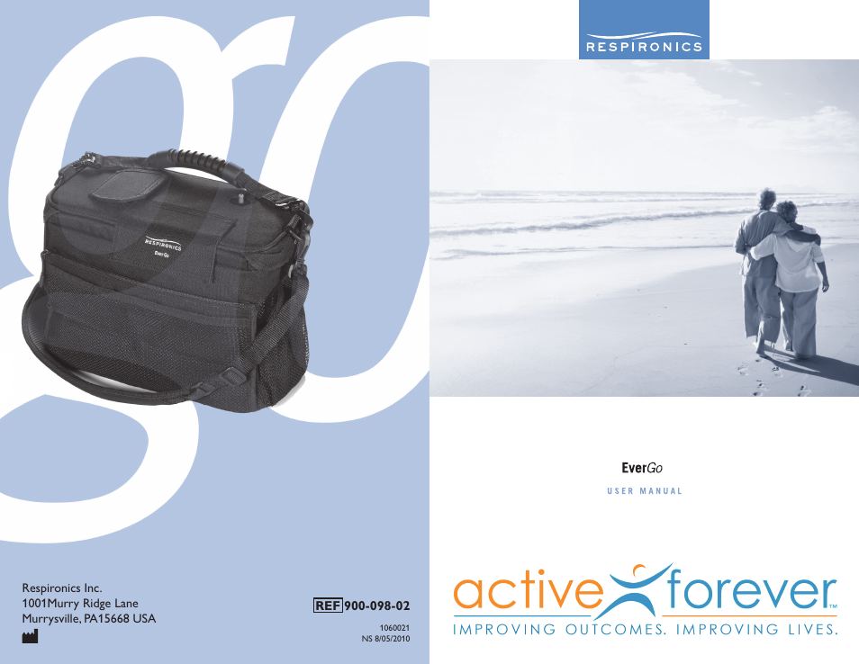 Activeforever Respironics EverGo Portable Oxygen Concentrator User Manual | 38 pages