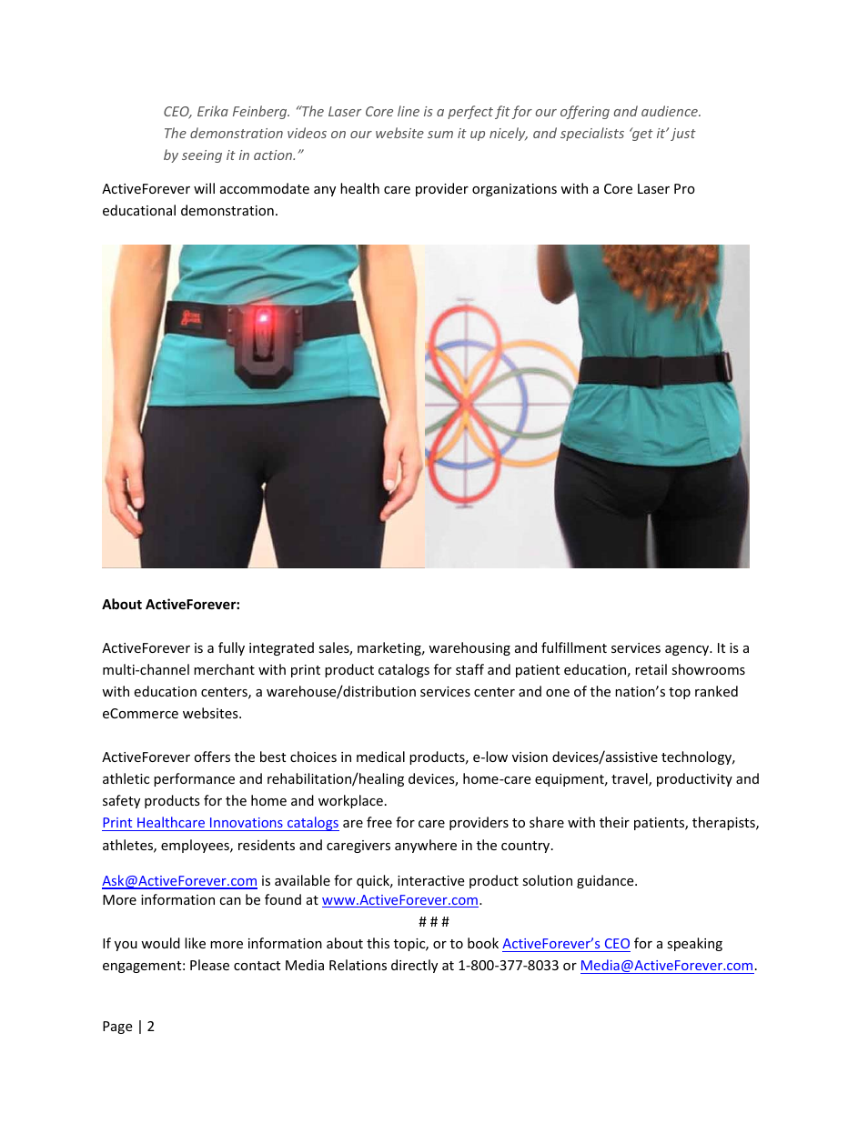 Activeforever Core Laser Pro Exercise System by Laser Gym User Manual | Page 2 / 2