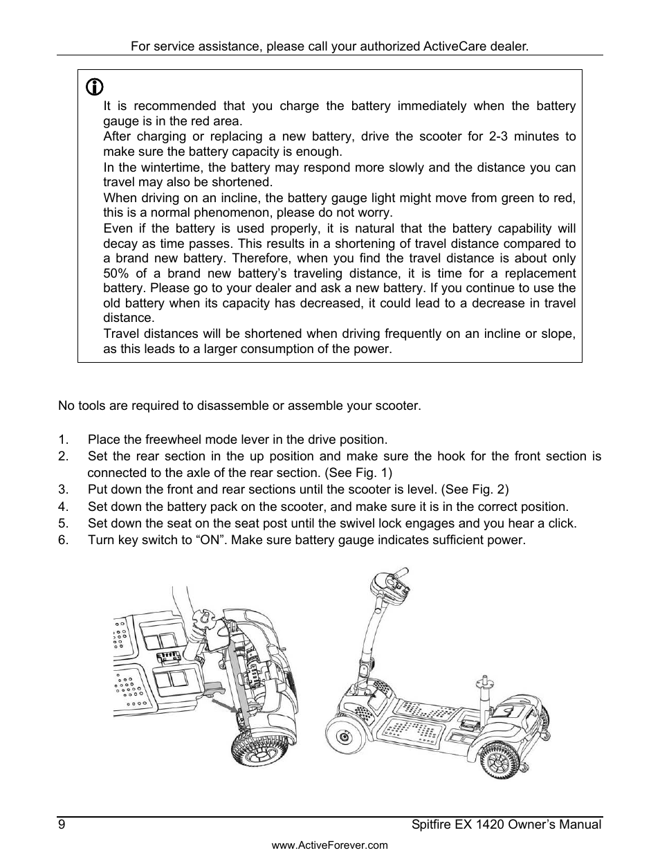 Activeforever ActiveCare Spitfire EX 1420 Travel Scooter User Manual | Page 10 / 24
