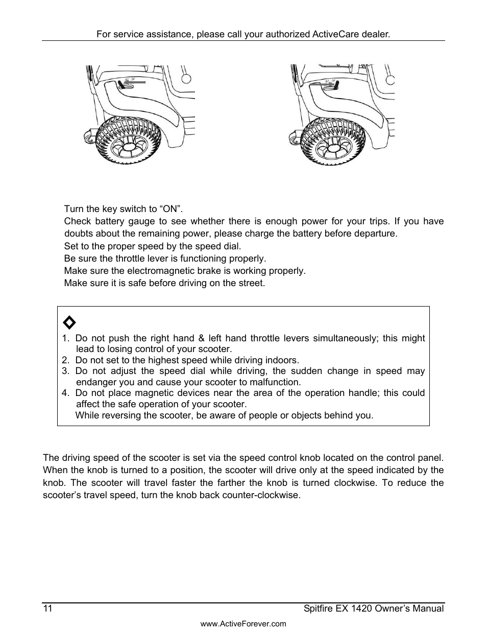 Activeforever ActiveCare Spitfire EX 1420 Travel Scooter User Manual | Page 12 / 24