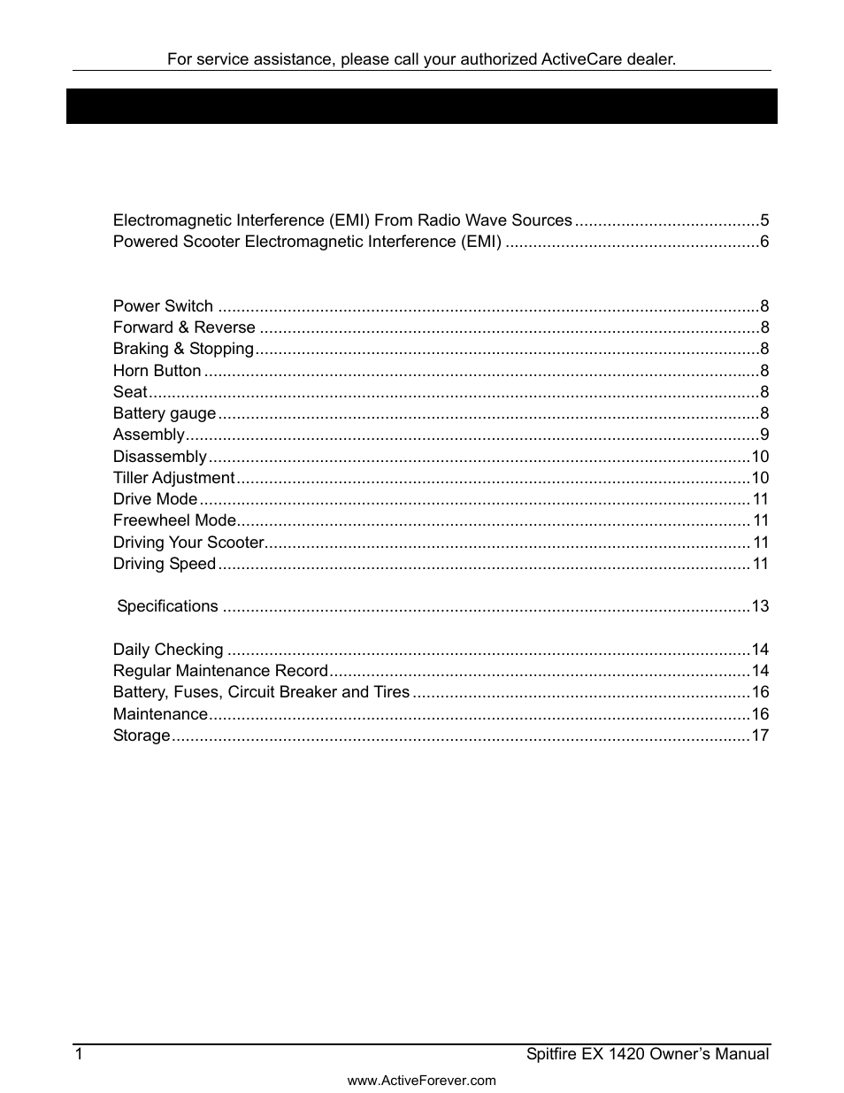 Activeforever ActiveCare Spitfire EX 1420 Travel Scooter User Manual | Page 2 / 24