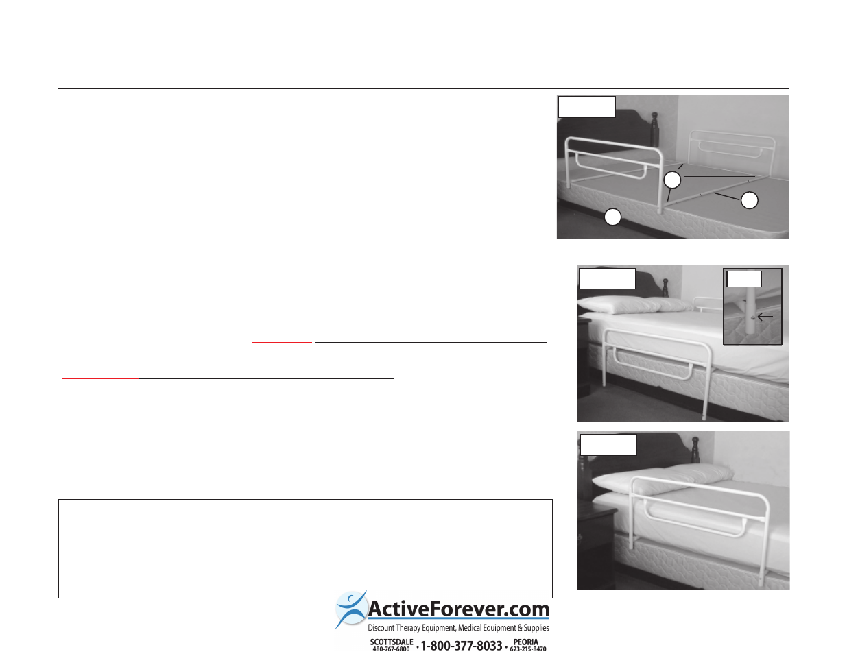Activeforever Security Bed Rail for Home Style Beds User Manual | 1 page