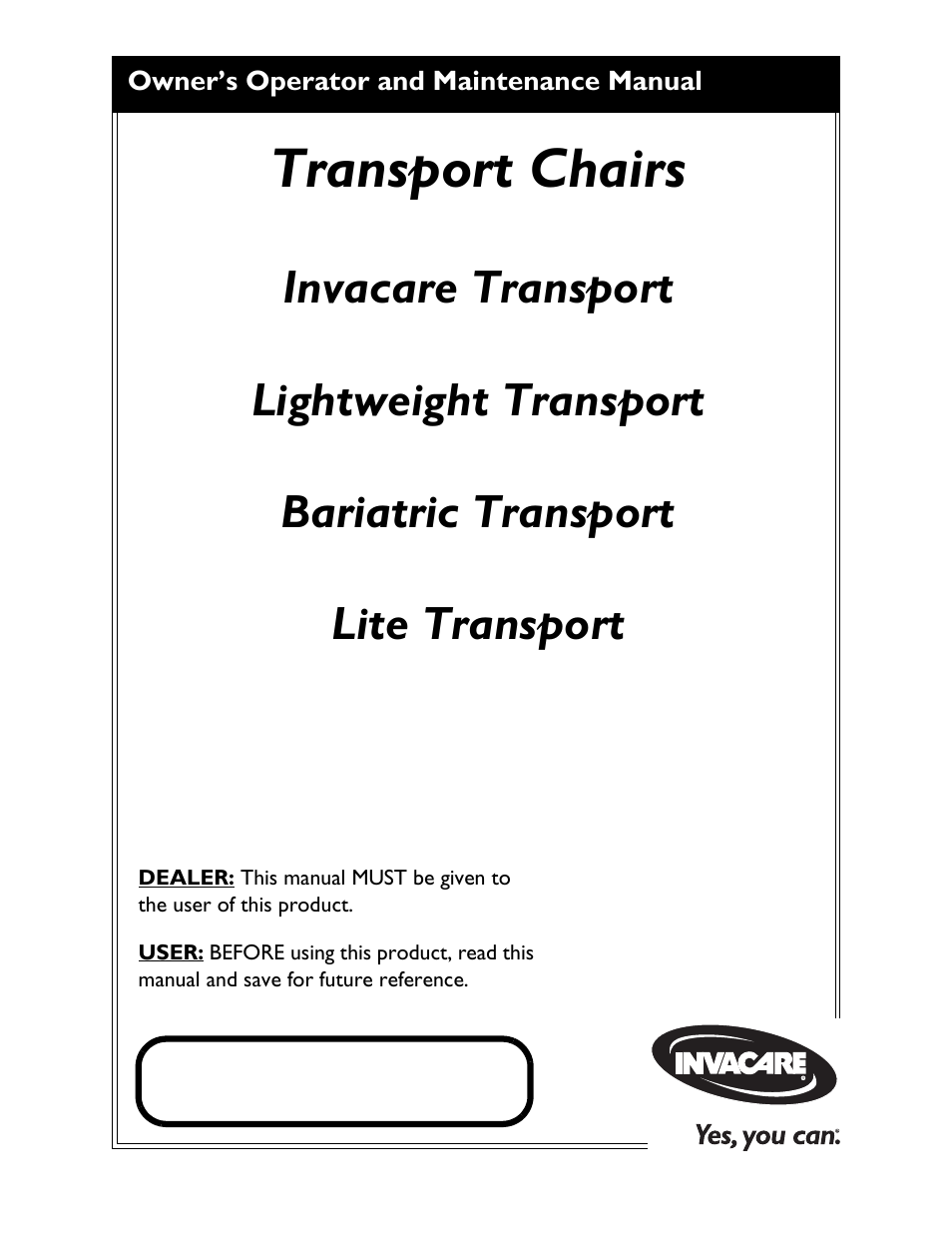 Activeforever Invacare Tracer Transport Wheelchair User Manual | 33 pages