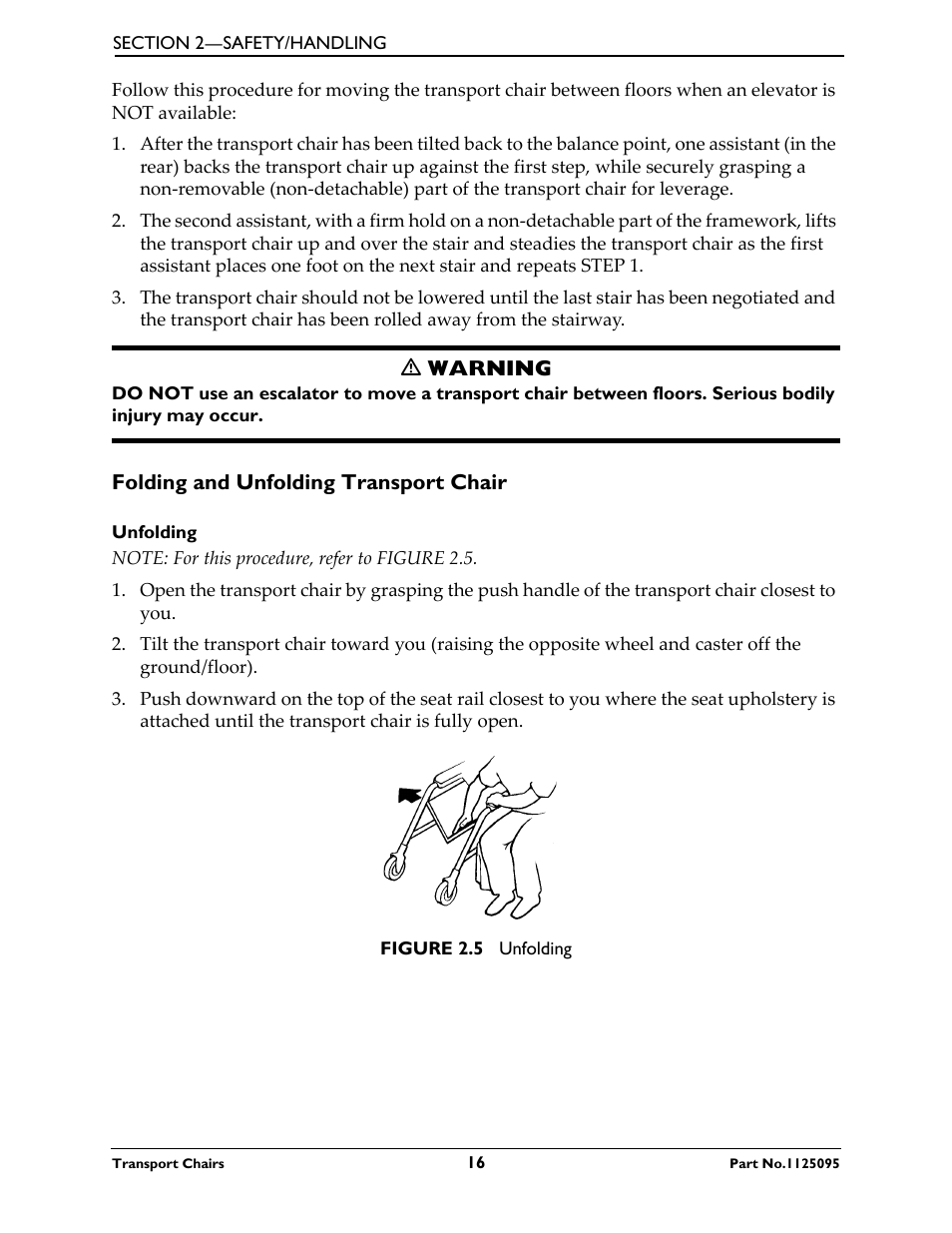 Folding and unfolding transport chair, Unfolding | Activeforever Invacare Tracer Transport Wheelchair User Manual | Page 16 / 33