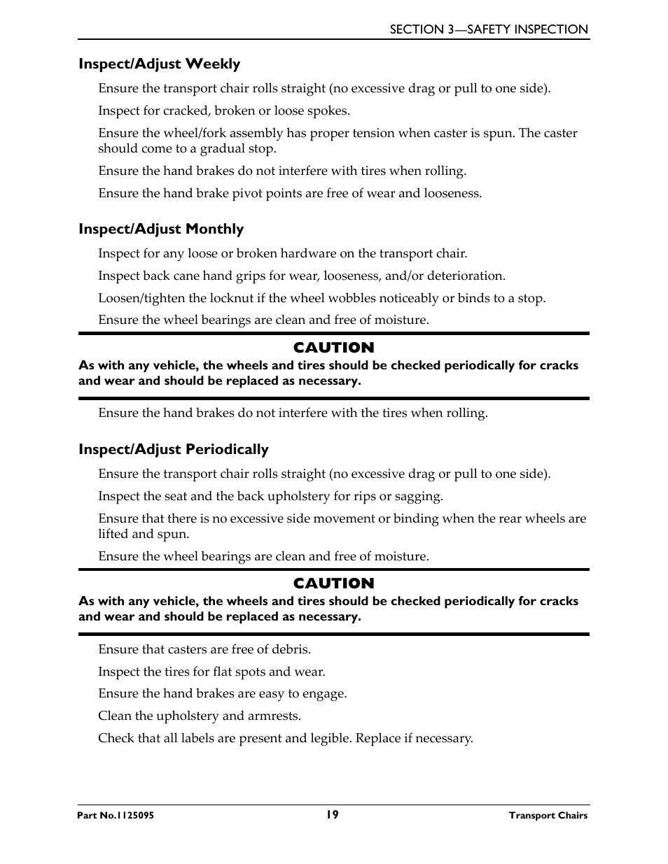 Activeforever Invacare Tracer Transport Wheelchair User Manual | Page 19 / 33