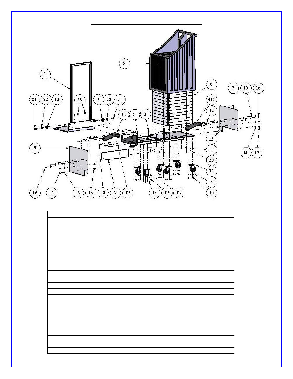 Patriot portable: parts list | Activeforever Patriot ADA Compliant Portable Pool Lift User Manual | Page 18 / 19