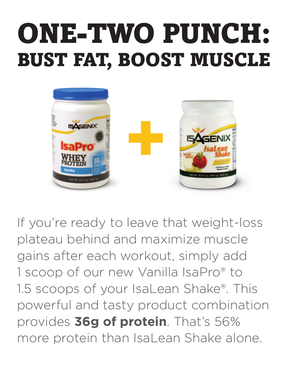 One-two punch | Activeforever Isagenix IsaPro Whey Protein Powder (Vanilla Flavor) User Manual | Page 2 / 3