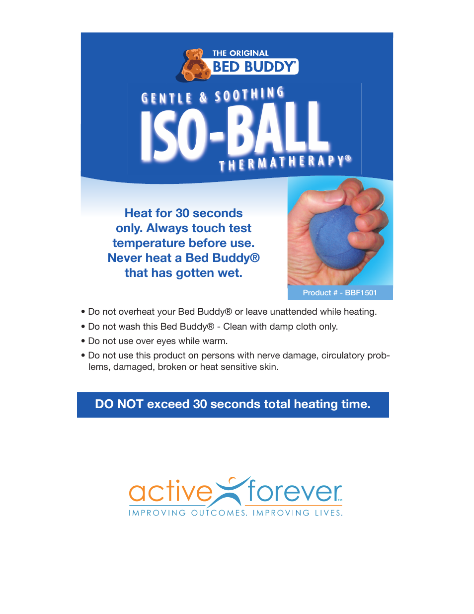 Activeforever Bed Buddy Iso-Ball User Manual | 1 page