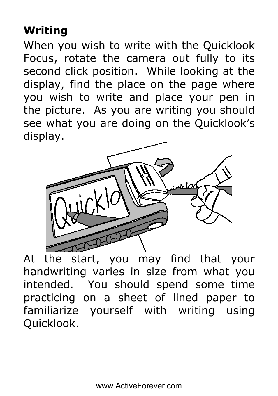 Activeforever QuickLook Focus Portable Video Magnifier User Manual | Page 9 / 19