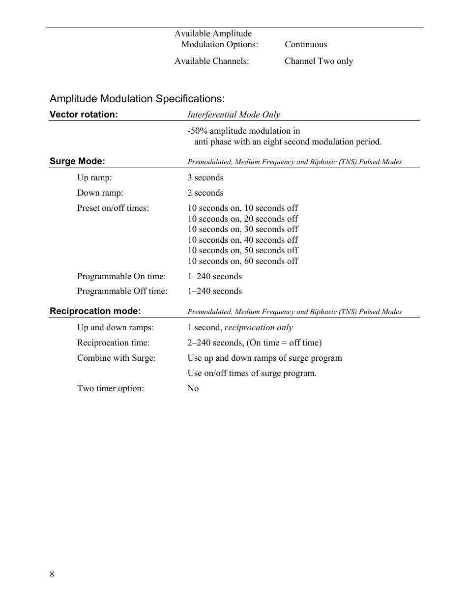 Activeforever Mettler Sonicator Plus 994 4-Channel Combination Therapy Device User Manual | Page 8 / 8