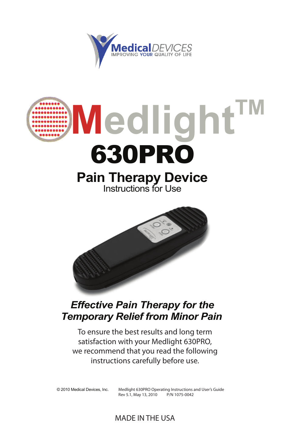 Activeforever Medlight 630 Pro Near Infrared Light Therapy Device User Manual | 6 pages