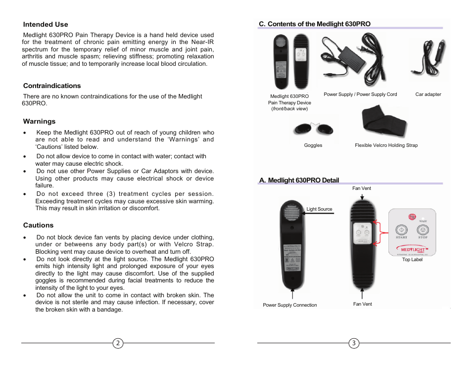 Activeforever Medlight 630 Pro Near Infrared Light Therapy Device User Manual | Page 2 / 6