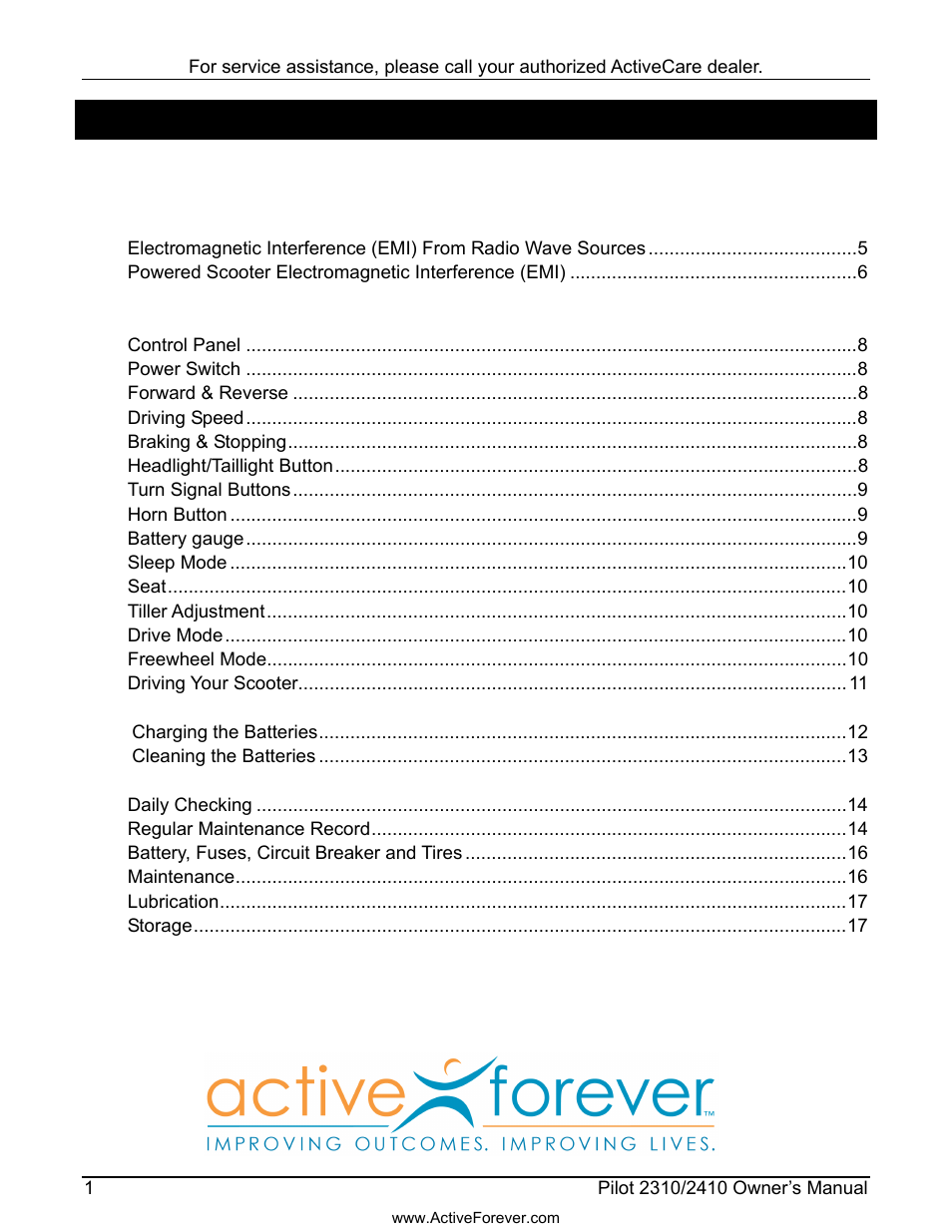 Activeforever ActiveCare Pilot 2410 Power Scooter User Manual | Page 2 / 24