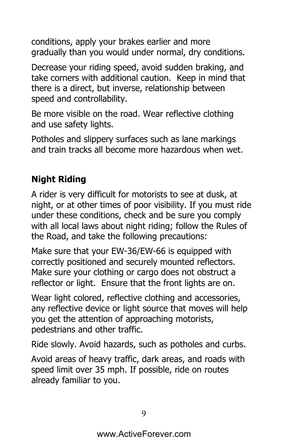 Activeforever EWheels EW-66 2 Passenger Mobility Scooter User Manual | Page 10 / 27