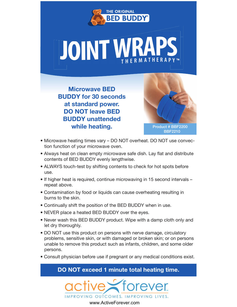 Activeforever Bed Buddy Joint Wrap User Manual | 1 page