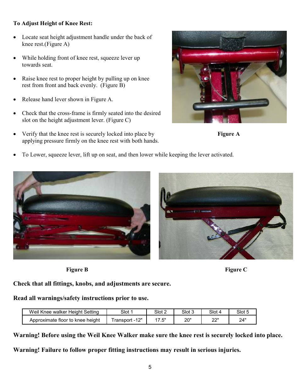 Activeforever Weil Knee Scooter User Manual | Page 5 / 7