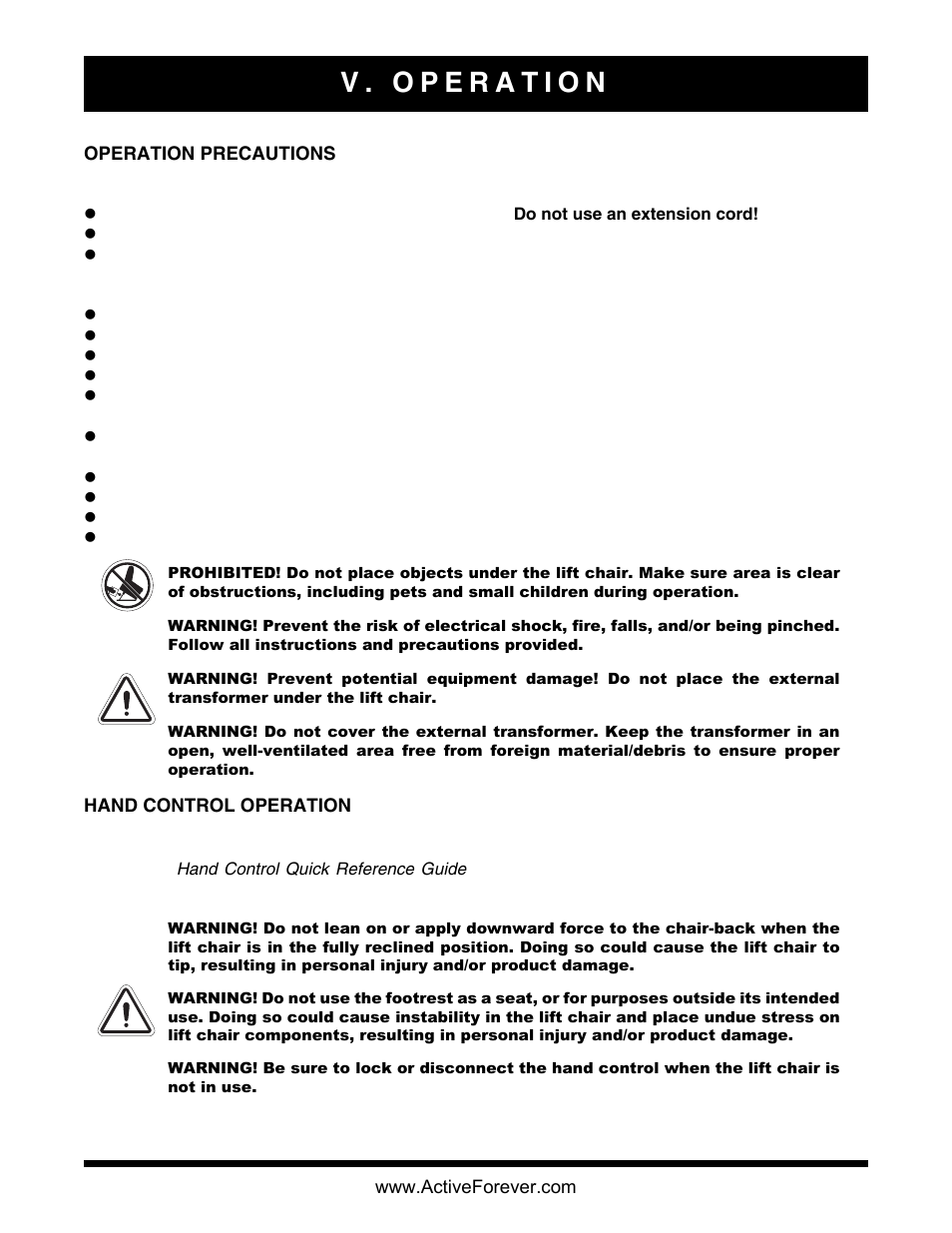 Activeforever Pride Lift Chair Classic Collection 2 Position User Manual | Page 13 / 17