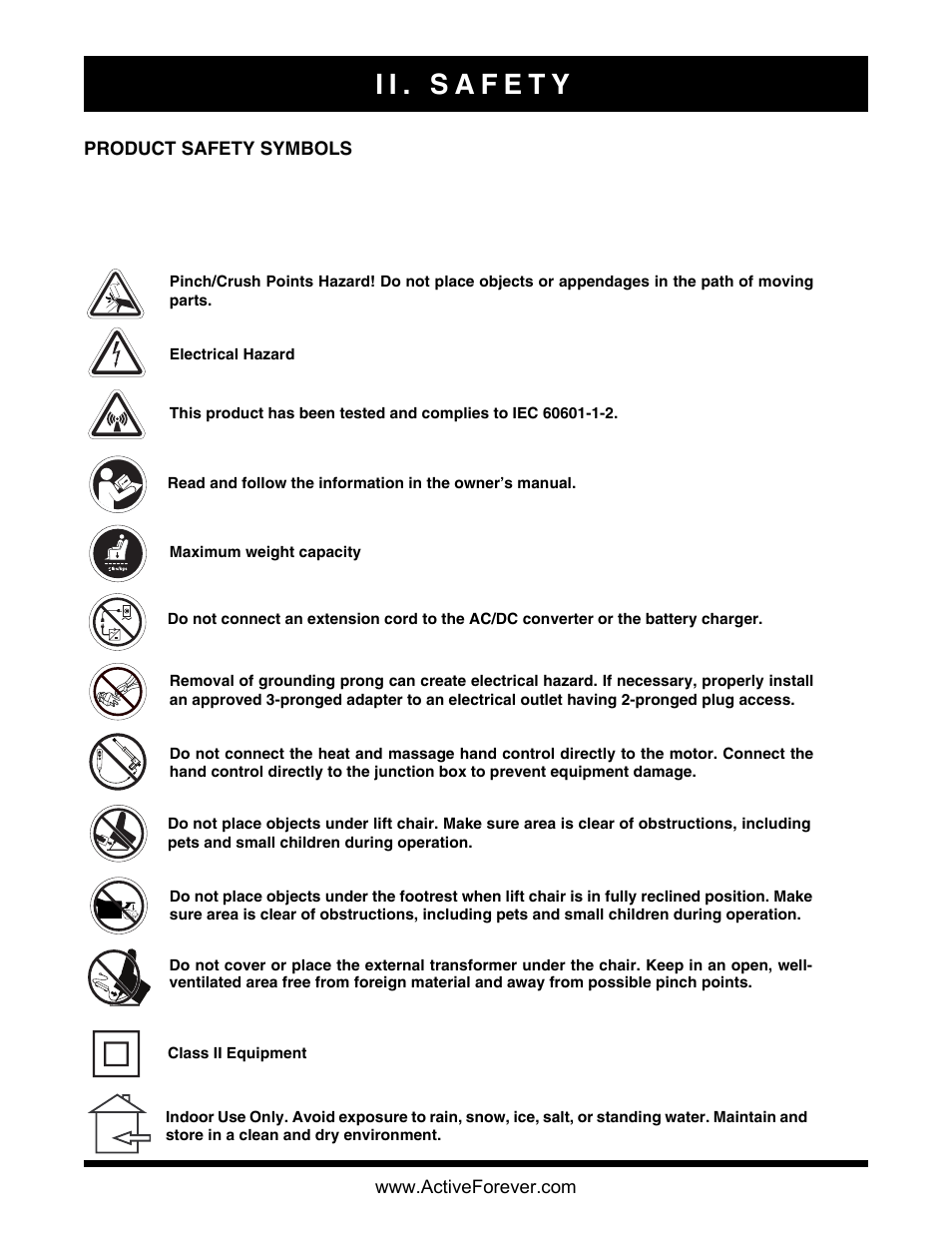 Activeforever Pride Lift Chair Classic Collection 2 Position User Manual | Page 5 / 17