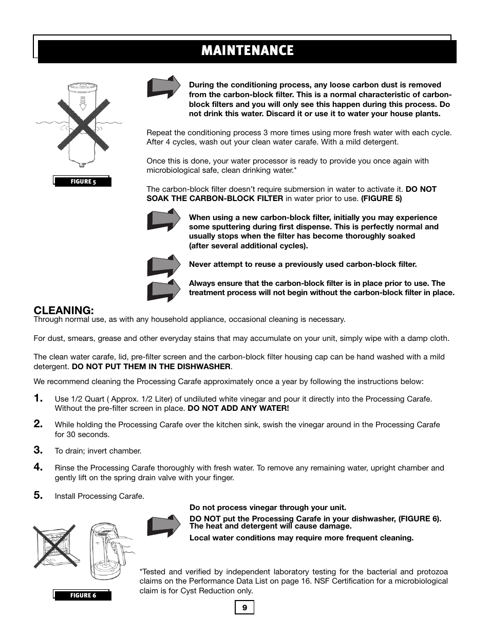 Maintenance, Cleaning | Activeforever Lotus Water Treatment System (Replacement Filter) User Manual | Page 11 / 18