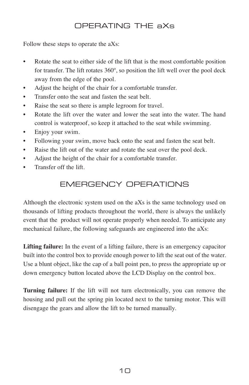 Activeforever AXS Semi Portable Aquatic Pool Lift User Manual | Page 10 / 20