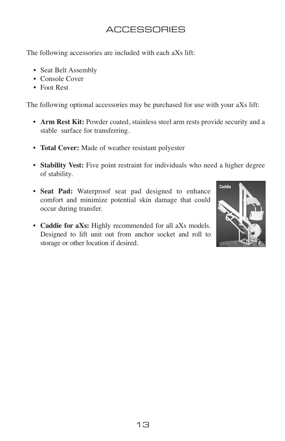 Activeforever AXS Semi Portable Aquatic Pool Lift User Manual | Page 13 / 20