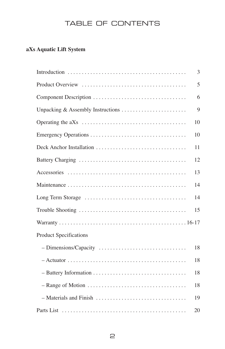 Activeforever AXS Semi Portable Aquatic Pool Lift User Manual | Page 2 / 20