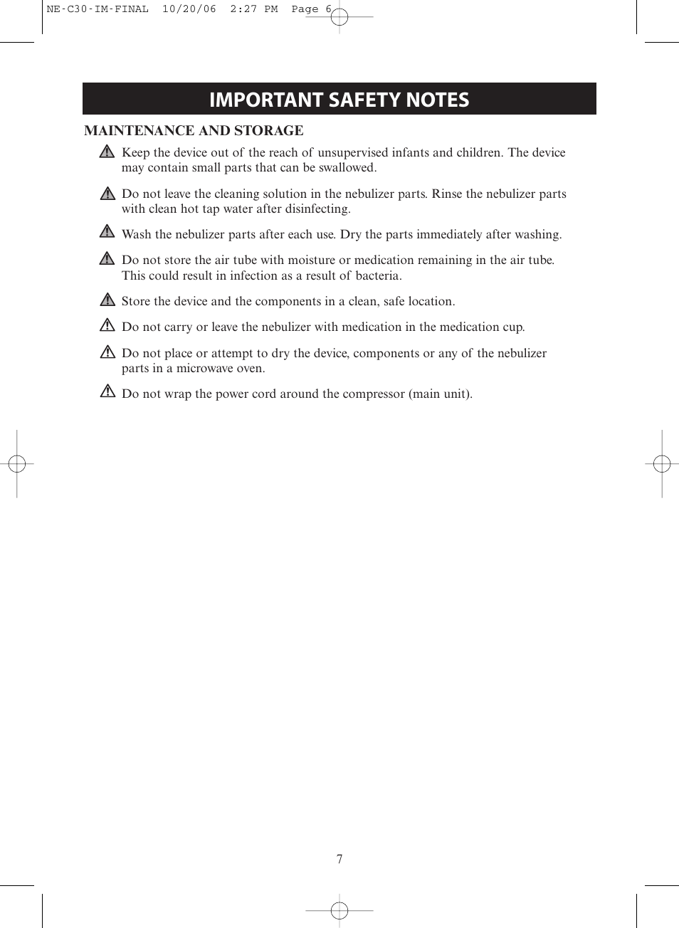 Activeforever Omron CompAir Elite Portable Compressor Nebulizer NE-C30 User Manual | Page 7 / 26