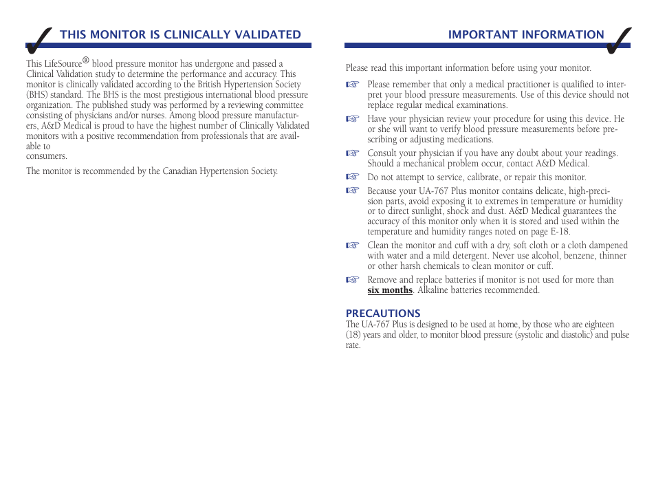 Activeforever LifeSource UA-767 Plus Digital Blood Pressure Monitor (Medium Cuff) User Manual | Page 2 / 13