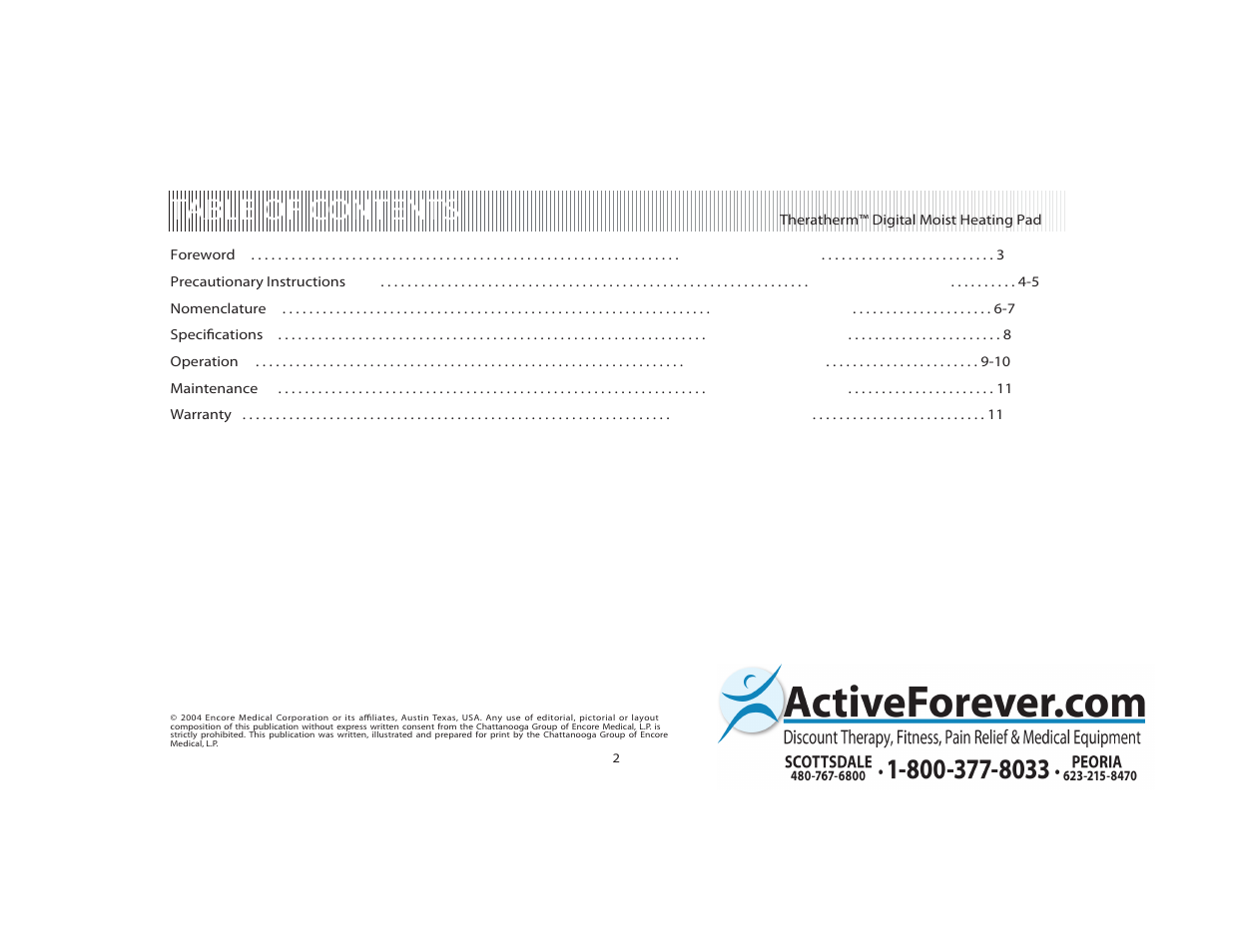 Activeforever Theratherm Digital Moist Heating Pad User Manual | Page 2 / 11