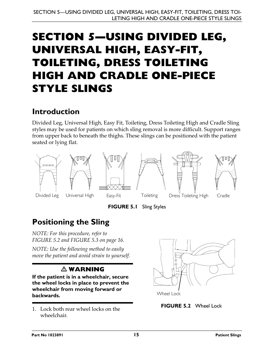 Slings, Introduction positioning the sling, Introduction | Positioning the sling | Activeforever Invacare Standard Patient Lift Sling User Manual | Page 15 / 24