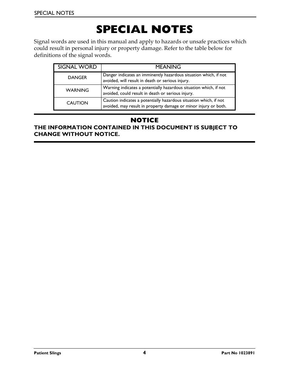 Special notes | Activeforever Invacare Standard Patient Lift Sling User Manual | Page 4 / 24