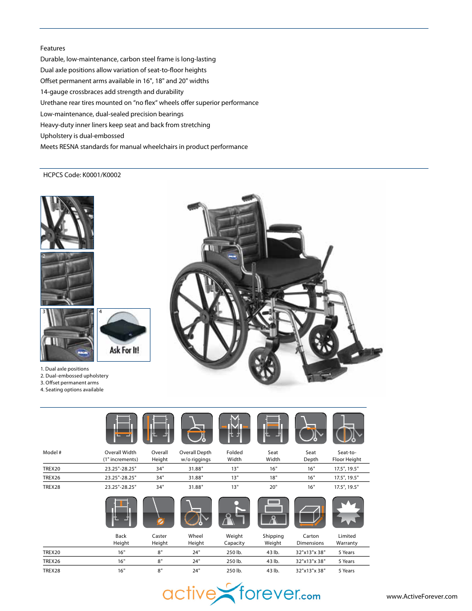 Activeforever Invacare Tracer EX2 Wheelchair User Manual | Page 2 / 2