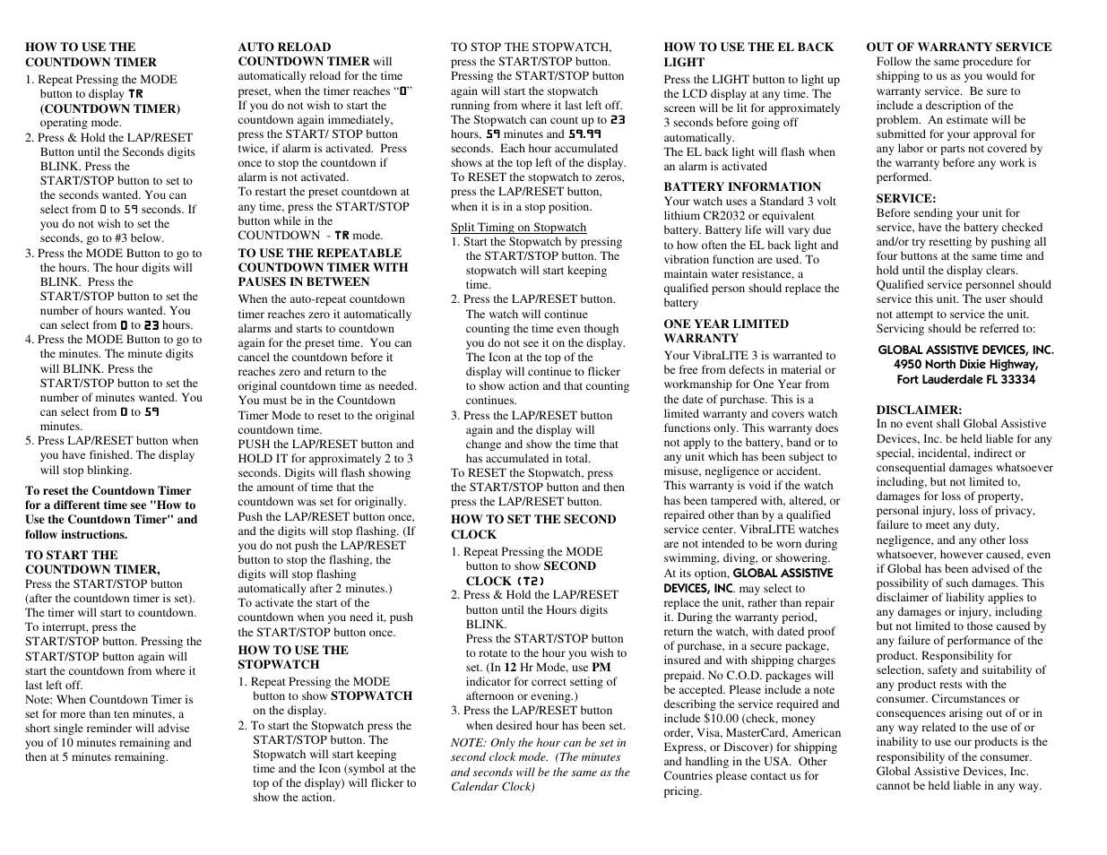 Activeforever Vibralite 3 Vibrating Watch User Manual | Page 2 / 2