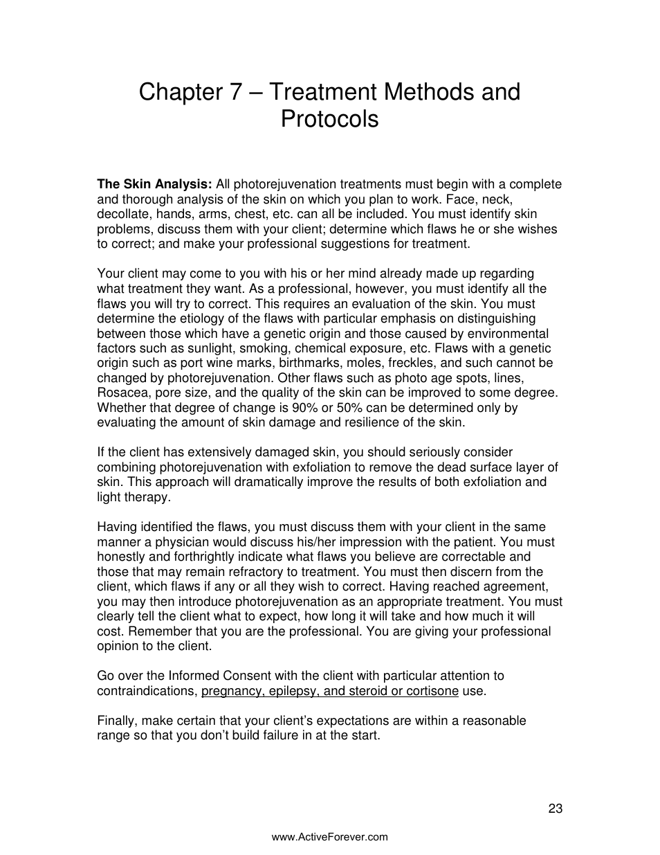 Chapter 7 – treatment methods and protocols | Activeforever Quasar MD Plus Advanced Light Therapy Device User Manual | Page 23 / 30