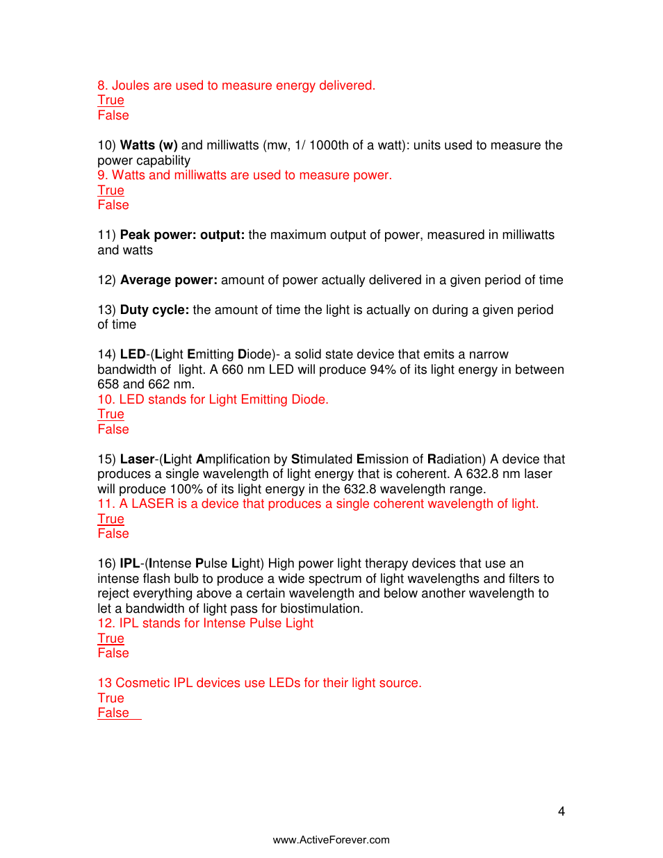 Activeforever Quasar MD Plus Advanced Light Therapy Device User Manual | Page 4 / 30