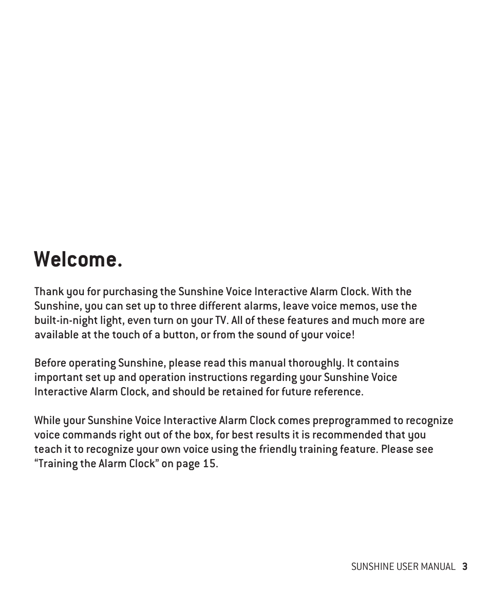 Welcome | Innotech Systems Sunshine User Manual | Page 3 / 16