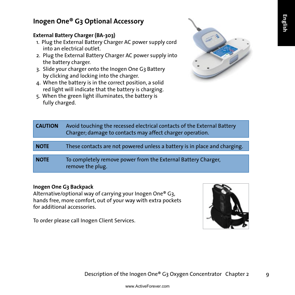 Inogen one® g3 optional accessory | Activeforever Inogen One G3 Portable Oxygen Concentrator User Manual | Page 13 / 46